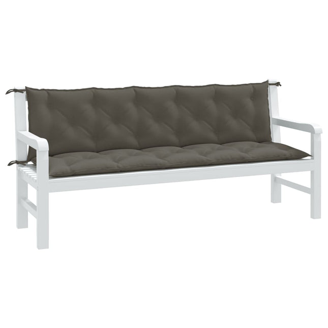 Cuscini Panca Giardino 2pz Grigio Scuro MÃ©lange 180x50x7 cm