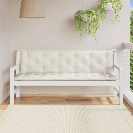 Cuscini Panca Giardino 2pz Crema MÃ©lange 180x50x7 cm Tessuto