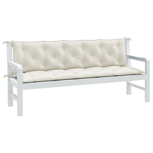 Cuscini Panca Giardino 2pz Crema MÃ©lange 180x50x7 cm Tessuto