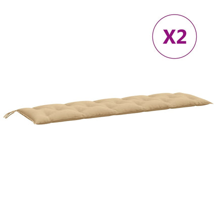 Cuscini Panca Giardino 2pz Beige MÃ©lange 180x50x7 cm Tessuto