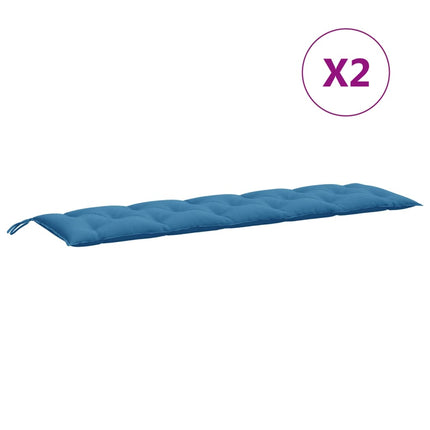 Cuscini Panca Giardino 2pz Blu MÃ©lange 180x50x7 cm Tessuto