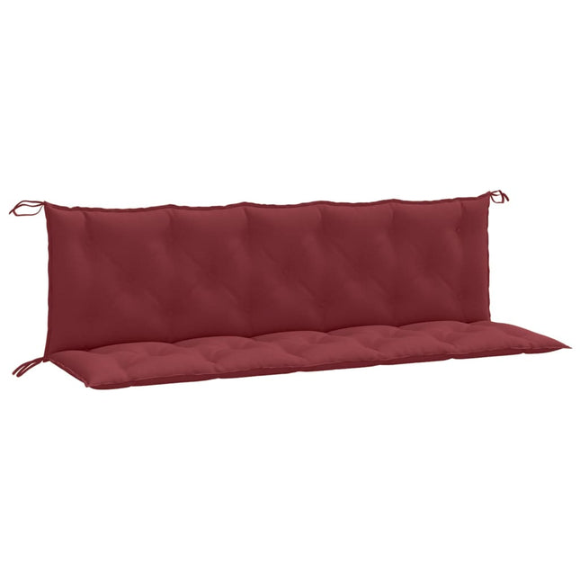 Cuscini Panca Giardino 2pz Rosso Vino MÃ©lange 180x50x7 cm