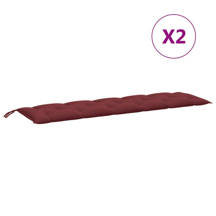 Cuscini Panca Giardino 2pz Rosso Vino MÃ©lange 180x50x7 cm