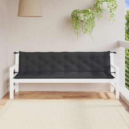 Cuscini Panca Giardino 2pz Antracite MÃƒÂ©lange 200x50x7cm Tessuto