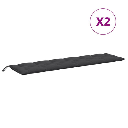 Cuscini Panca Giardino 2pz Antracite MÃƒÂ©lange 200x50x7cm Tessuto