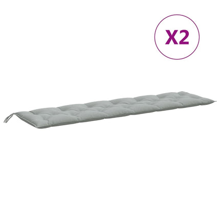 Cuscini Panca Giardino 2pz Grigio Chiaro MÃ©lange 200x50x7 cm