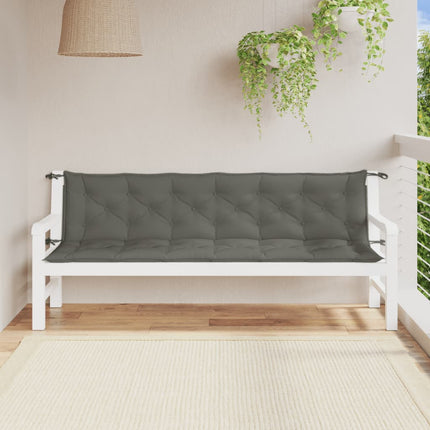 Cuscini Panca Giardino 2pz Grigio Scuro MÃ©lange 200x50x7 cm