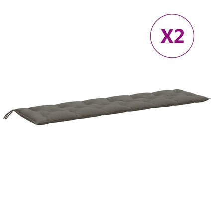Cuscini Panca Giardino 2pz Grigio Scuro MÃ©lange 200x50x7 cm