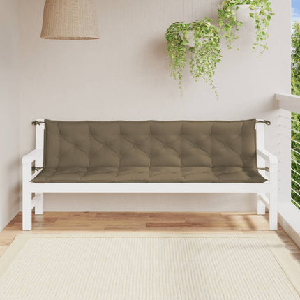 Cuscini Panca Giardino 2pz Tortora MÃ©lange 200x50x7 cm Tessuto