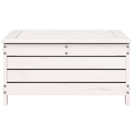 Poggiapiedi da Giardino con Cuscino Legno Massello Pino Bianco
