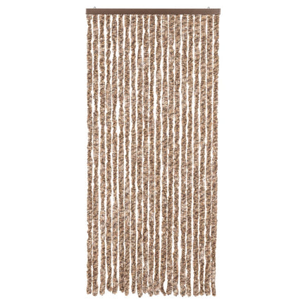Tenda Antimosche Beige e Marrone Scuro 90x220 cm in Ciniglia