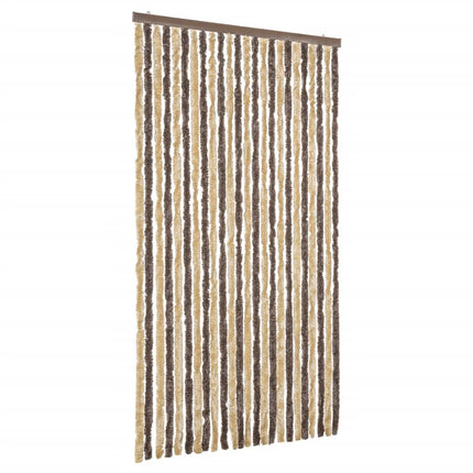 Tenda Antimosche Marrone Scuro e Beige 100x200 cm in Ciniglia