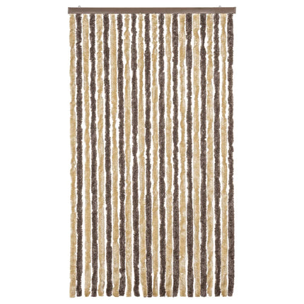 Tenda Antimosche Marrone Scuro e Beige 100x230 cm in Ciniglia