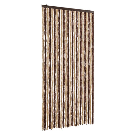 Tenda Antimosche Beige e Marrone Chiaro 100x200 cm in Ciniglia