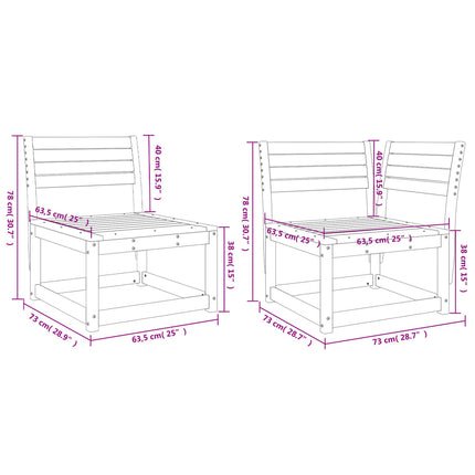 Set Divani da Giardino 5 pz in Legno Impregnato di Pino