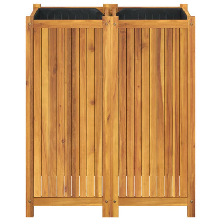 Fioriera Giardino con Rivestimento 84x42x100 cm Massello Acacia