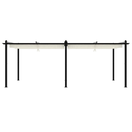 Gazebo da Giardino con Tetto Retrattile Crema 3x6m in Alluminio