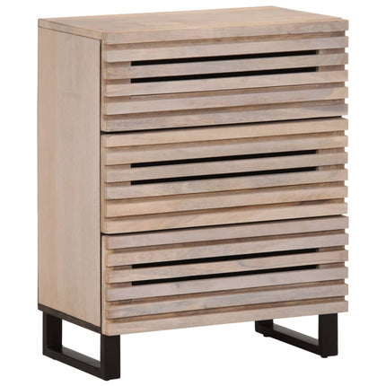Credenza Bianca 60x34x75 cm in Legno Massello di Mango