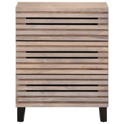 Credenza Bianca 60x34x75 cm in Legno Massello di Mango