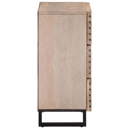 Credenza Bianca 60x34x75 cm in Legno Massello di Mango