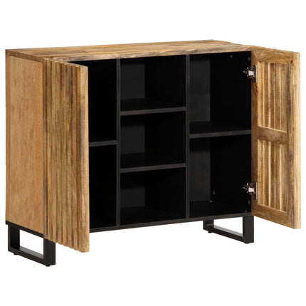 Credenza 90x34x75 cm in Legno Massello di Mango Grezzo