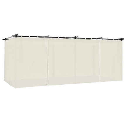 Gazebo con Tende Crema 6x3 m in Acciaio