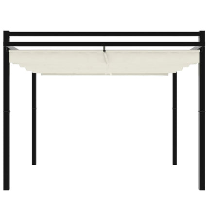Gazebo da Giardino con Tetto Retrattile Crema 3x3m in Alluminio
