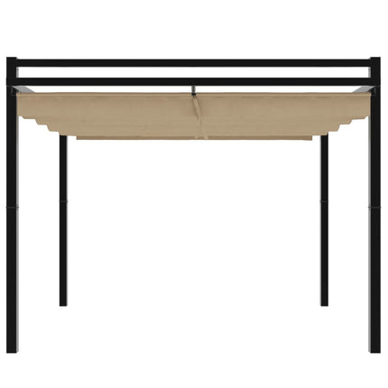Gazebo da Giardino con Tetto Retrattile Tortora 3x3 m Alluminio