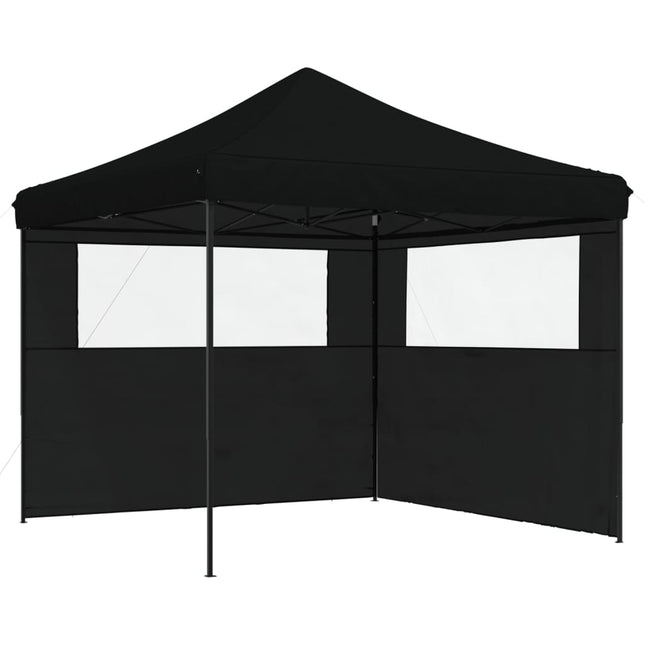 Tendone per Feste Pieghevole Pop-Up con 2 Pareti Nero