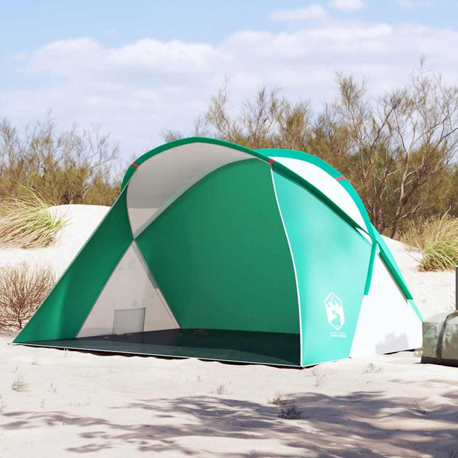 Tenda da Spiaggia 2 Persone Pop-Up Verde Mare Impermeabile
