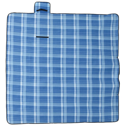 Tovaglia da Picnic Pieghevole A Quadri Blu 200x200 cm Velluto