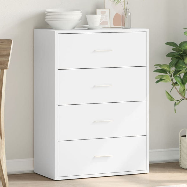 Credenza Bianca 60x31x84 cm in Legno Multistrato