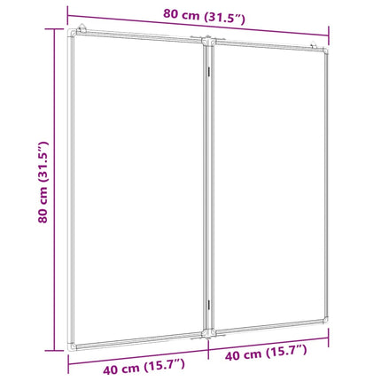 Lavagna Magnetica Pieghevole 80x80x1,7 cm in Alluminio