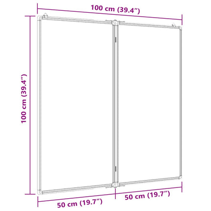Lavagna Magnetica Pieghevole 100x100x1,7 cm in Alluminio