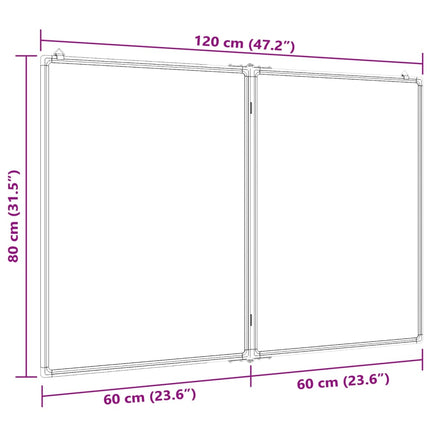 Lavagna Magnetica Pieghevole 120x80x1,7 cm in Alluminio