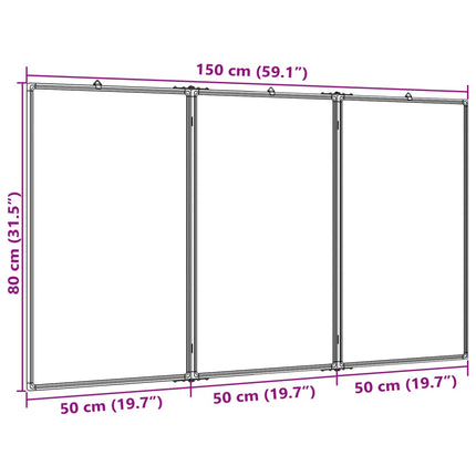Lavagna Magnetica Pieghevole 150x80x1,7 cm in Alluminio
