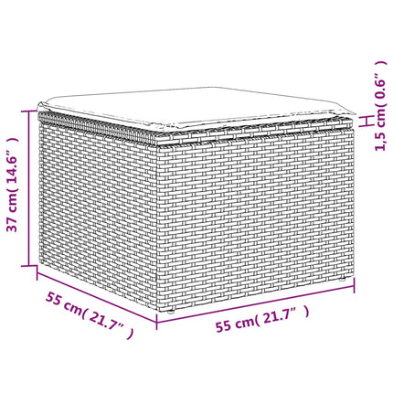 Set Divani da Giardino con Cuscini 8 pz Nero in Polyrattan