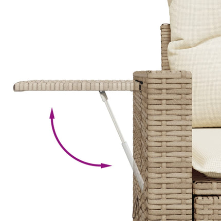 Set Divani da Giardino 12 pz con Cuscini Beige in Polyrattan
