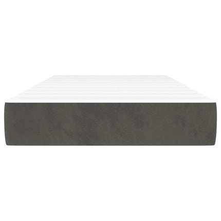 Materasso a Molle Grigio Scuro 120x190x20 cm in Velluto