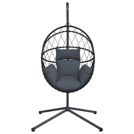 Sedia a Uovo Sospesa con Supporto Antracite Polyrattan/Acciaio