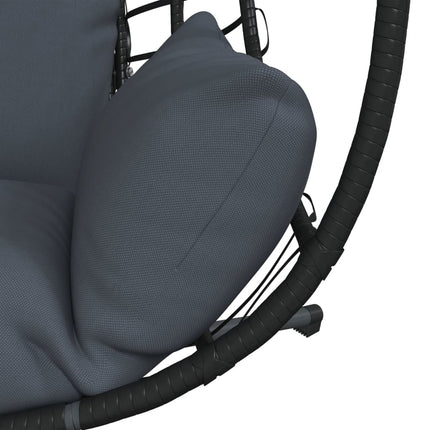Sedia a Uovo Sospesa con Supporto Antracite Polyrattan/Acciaio
