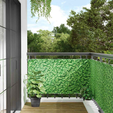 Paravento da Balcone con Aspetto Pianta Verde 1000x75 cm PVC