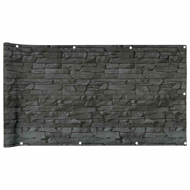 Paravento da Balcone con Aspetto Pietra Grigio 500x75 cm PVC