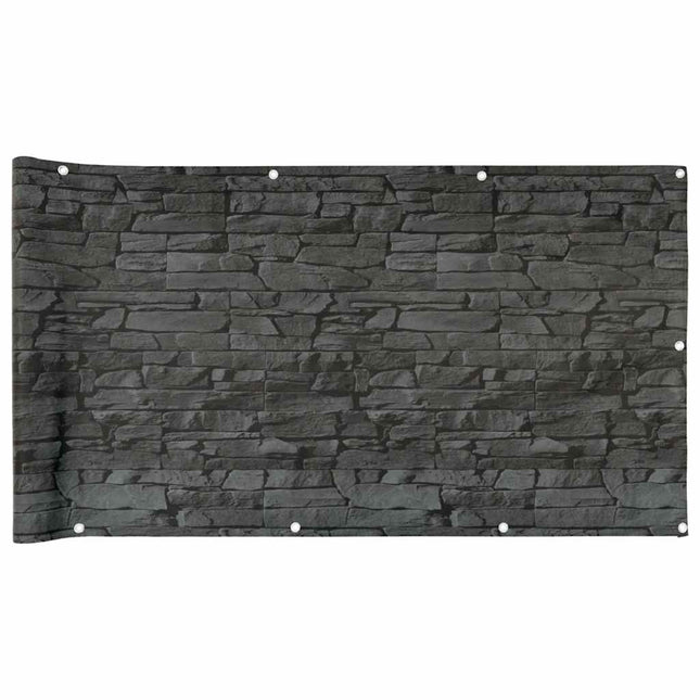 Paravento da Balcone con Aspetto Pietra Grigio 800x75 cm PVC