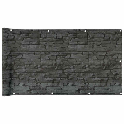 Paravento da Balcone con Aspetto Pietra Grigio 1000x75 cm PVC