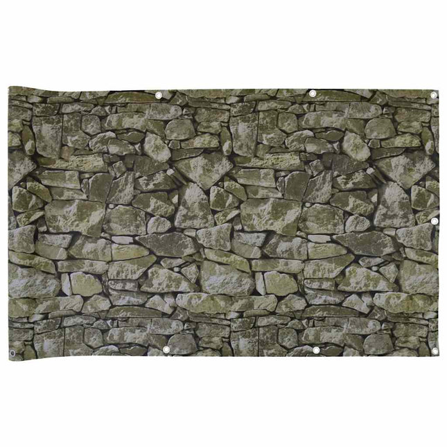 Paravento da Giardino con Aspetto Pietra 400x90 cm in PVC