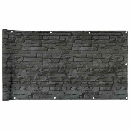 Paravento da Balcone con Aspetto Pietra Grigio 400x120 cm PVC