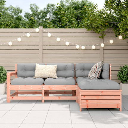 Set Divani da Giardino 4 pz in Legno Massello Abete Douglas