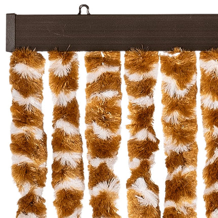 Tenda Antimosche Ocra e Bianca 118x220 cm in Ciniglia