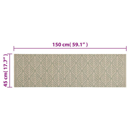 Tappeto da Cucina Lavabile Foglie 45x150 cm in Velluto